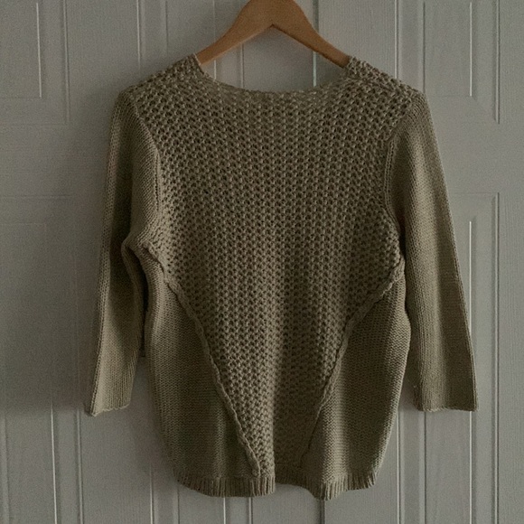 Retrod dusty beige woven 3/4 sleeve sweater - Picture 5 of 10